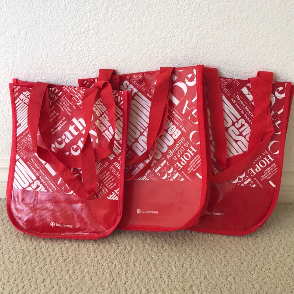 3 New Lululemon Small Reusable Totes